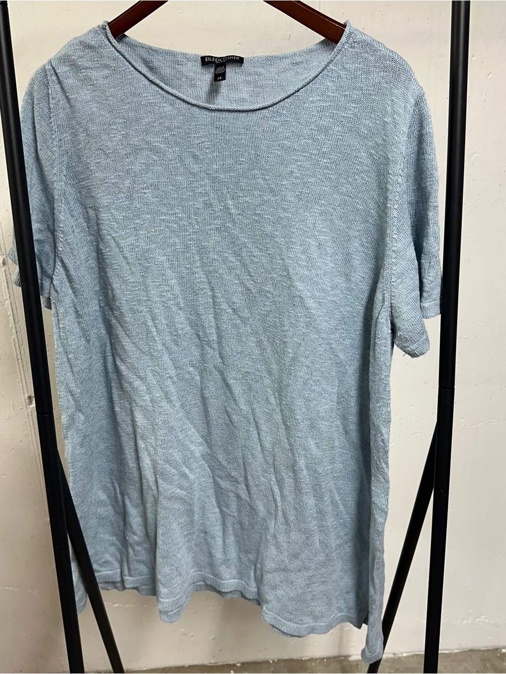 Eileen Fisher Light Blue Knit Top